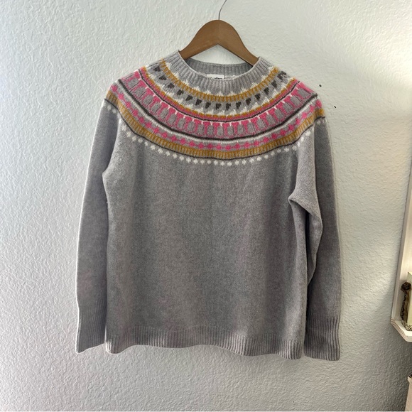 J. Crew Harley Of Scotland lambswool crewneck sweater Size Large - Picture 3 of 10